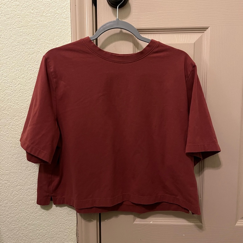 A New Day Red Crop Boxy Tee